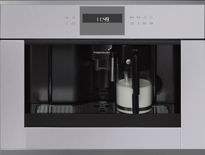 Встраиваемая кофемашина Kuppersbusch ckv 6550.0 g3, Серое стекло, Silver Chrome